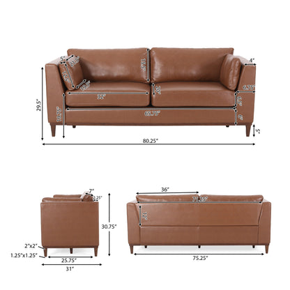 Canapé 3 places en similicuir Warbler par Christopher Knight Home