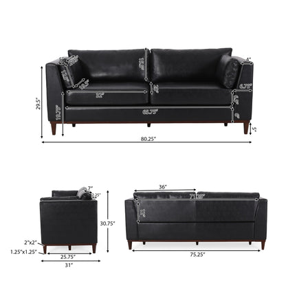 Canapé 3 places en similicuir Warbler par Christopher Knight Home