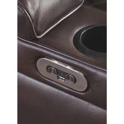 Canapé inclinable électrique Warnerton en similicuir marron chocolat - 84 L x 38 P x 44 H