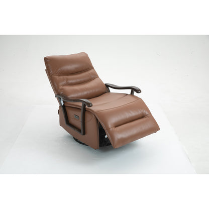 Fauteuil inclinable électrique pivotant et résistant à l'eau avec port USB, accoudoirs en bois massif et fonction de balancement doux