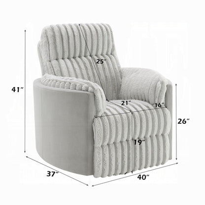 Fauteuil inclinable et pivotant Watsy, en velours côtelé gris moderne