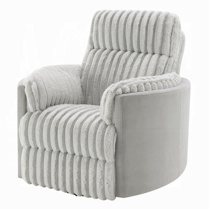 Fauteuil inclinable et pivotant Watsy, en velours côtelé gris moderne
