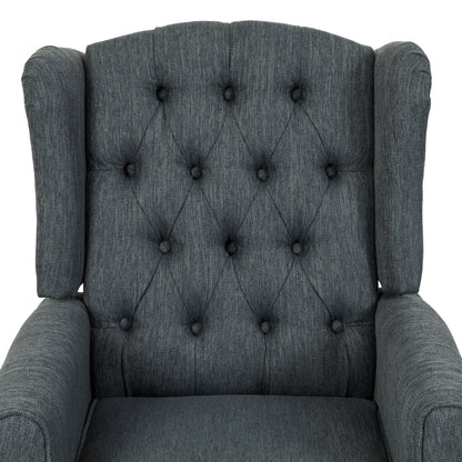 Fauteuil inclinable contemporain en tissu capitonné Wellscross par Christopher Knight Home