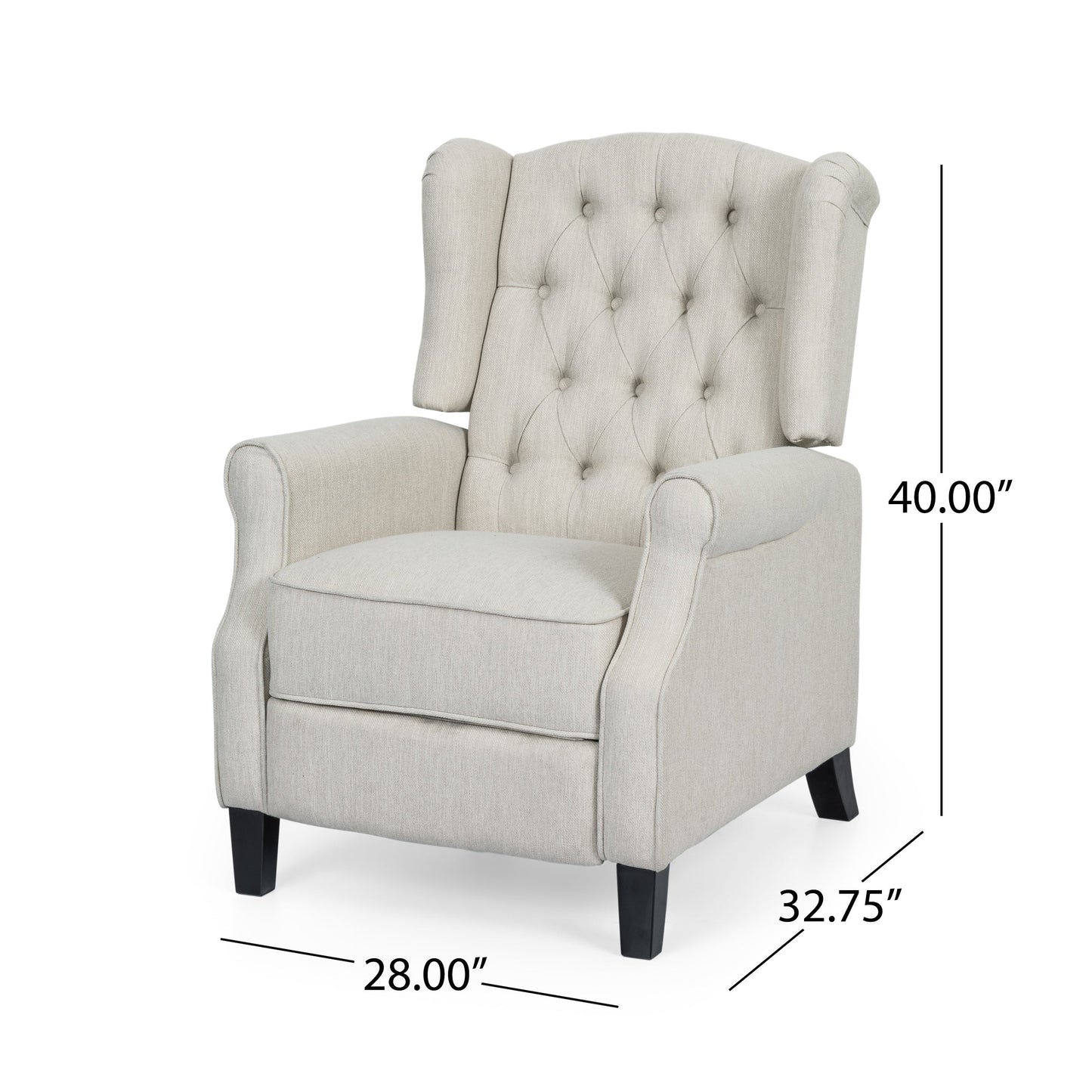 Fauteuil inclinable contemporain en tissu capitonné Wellscross par Christopher Knight Home
