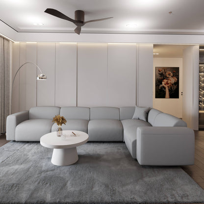 Ensemble de salon sectionnel rembourré Whisper avec chaises modulaires, accoudoirs amovibles et pouf