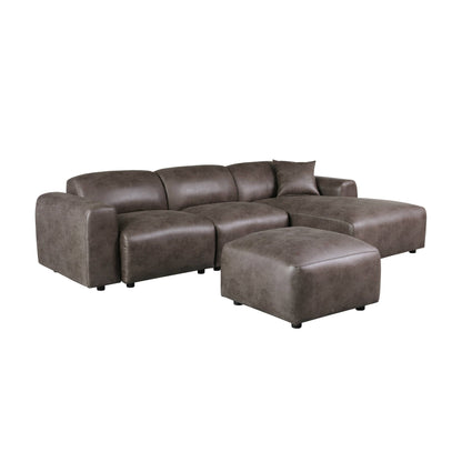 Ensemble de salon sectionnel rembourré Whisper avec chaises modulaires, accoudoirs amovibles et pouf