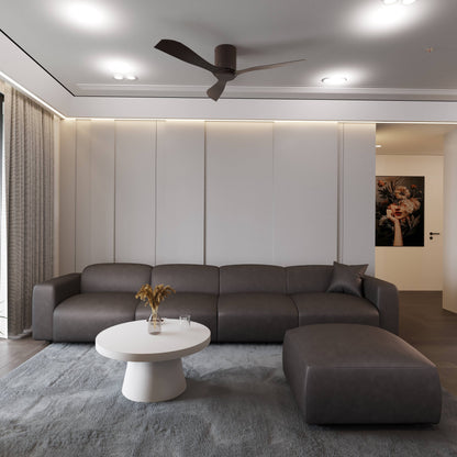 Ensemble de salon sectionnel rembourré Whisper avec chaises modulaires, accoudoirs amovibles et pouf