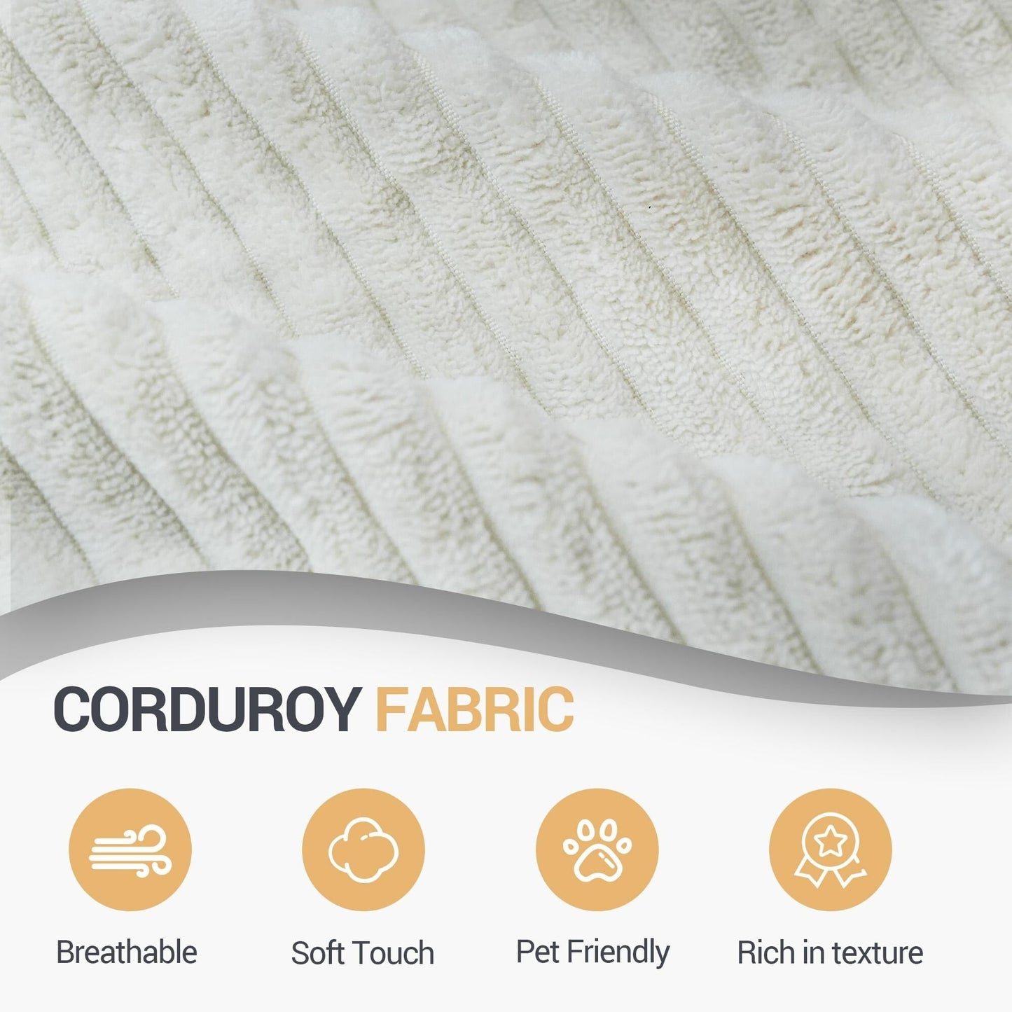 Canapé-lit modulable 3 places blanc de 118 pouces avec repose-pieds