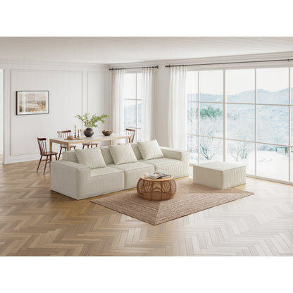 Canapé-lit modulable 3 places blanc de 118 pouces avec repose-pieds