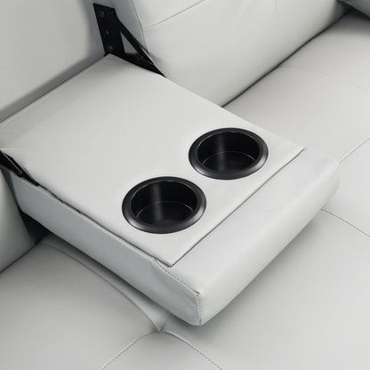 Canapé-lit causeuse en PVC blanc 66,1 avec cadre en bois et pieds en acier inoxydable pour salon