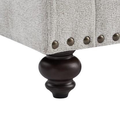 Canapé 2 places moderne blanc rembourré de 82 pouces avec garniture cloutée, coussins décoratifs et coussins en éponge