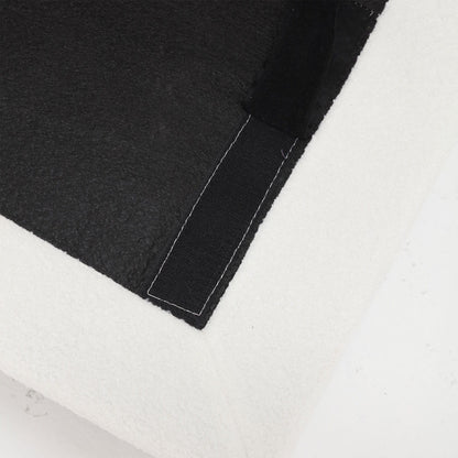 Canapé 2 places en tissu blanc 96,46 po avec capitonnage à boutons et cadre confortable