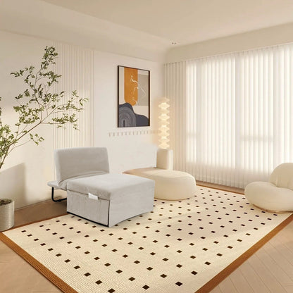 Canapé-lit simple convertible en velours côtelé blanc avec dossier inclinable