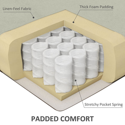 Fauteuil inclinable à oreilles en lin blanc avec massage par vibration, chauffage et repose-pieds