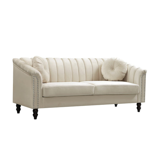 Chaise de salon en microfibre blanche