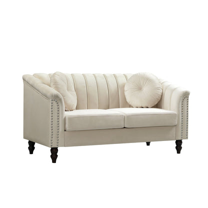 Canapé de salon en microfibre blanche