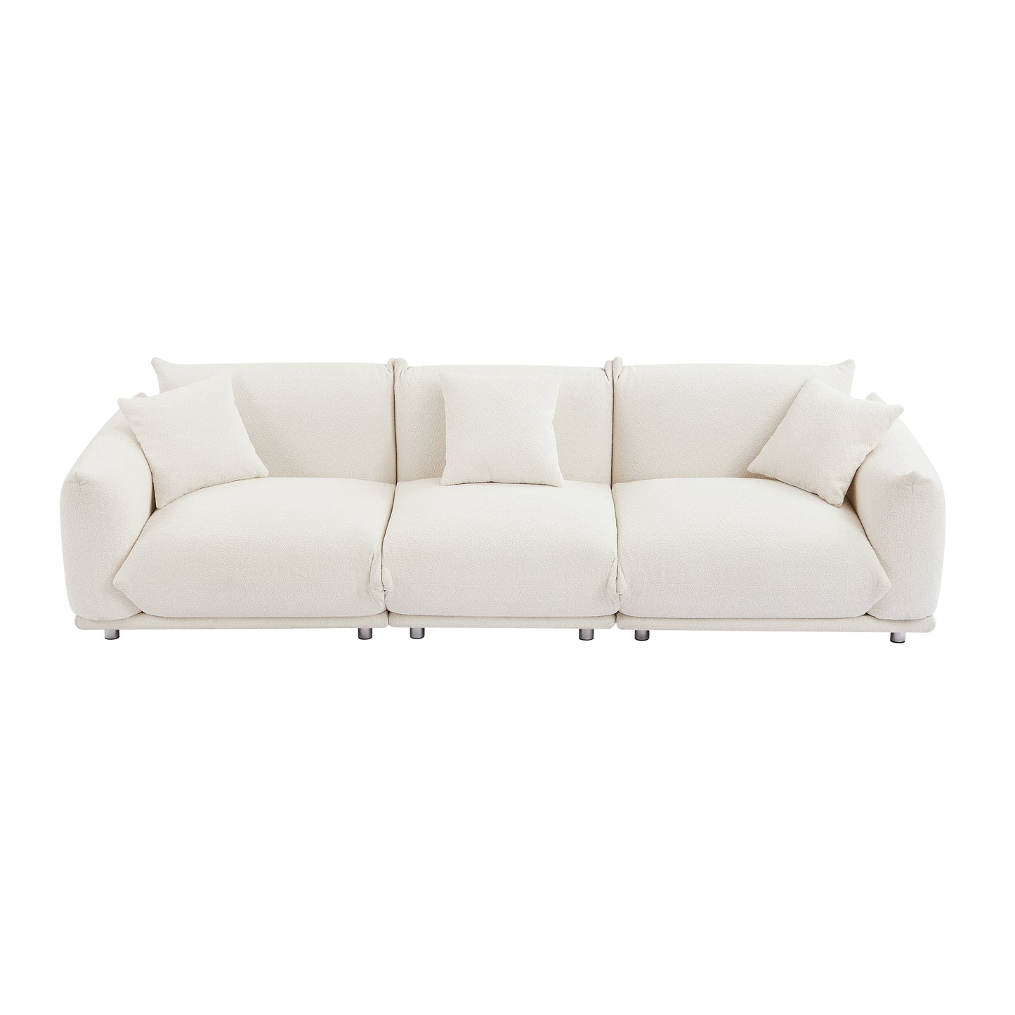 Canapé 3 places surdimensionné blanc avec pieds en métal