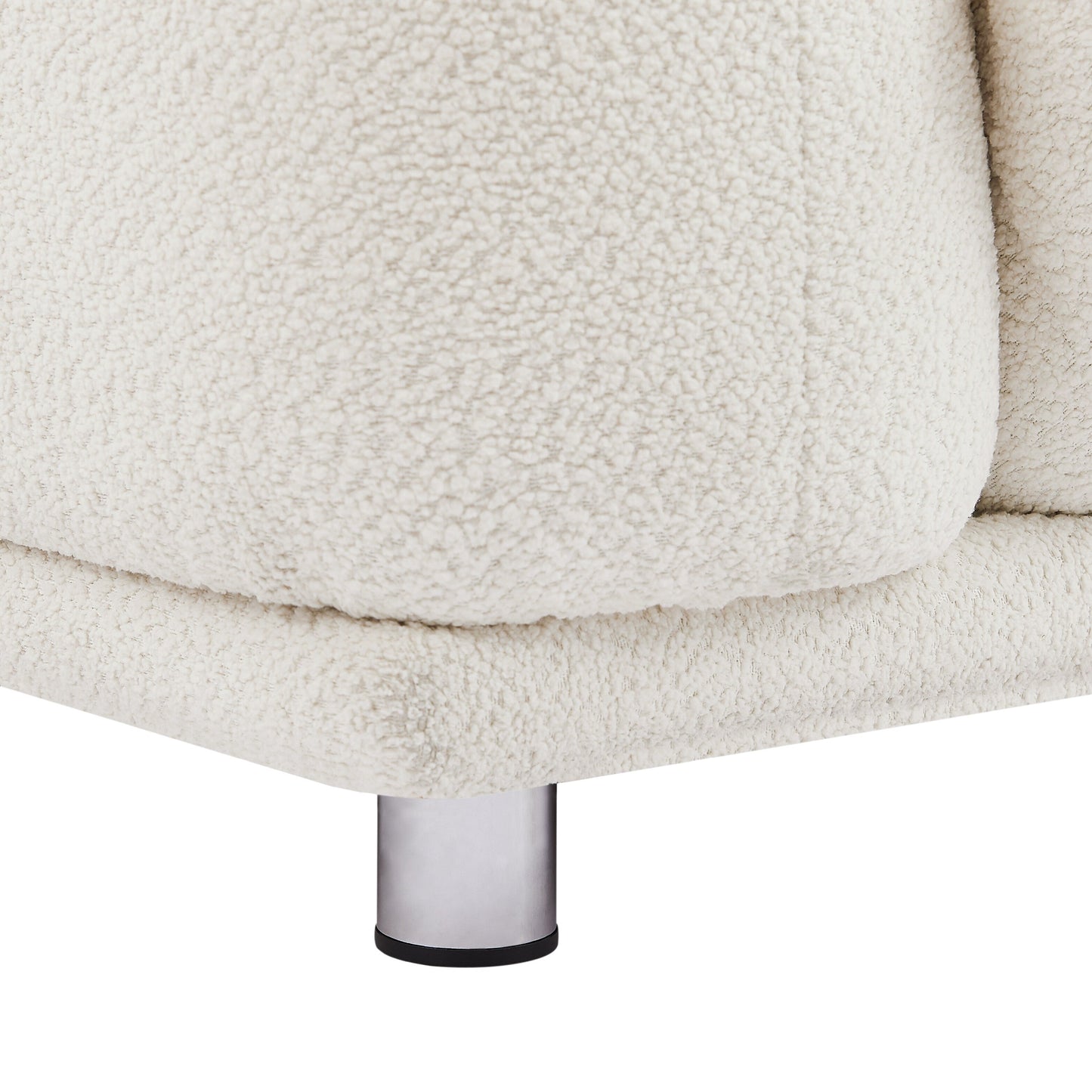 Canapé 3 places surdimensionné blanc avec pieds en métal