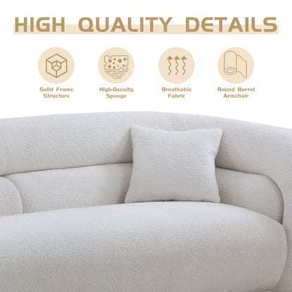 Canapé incurvé rembourré moderne et contemporain de 91 pouces avec 2 coussins pour le salon