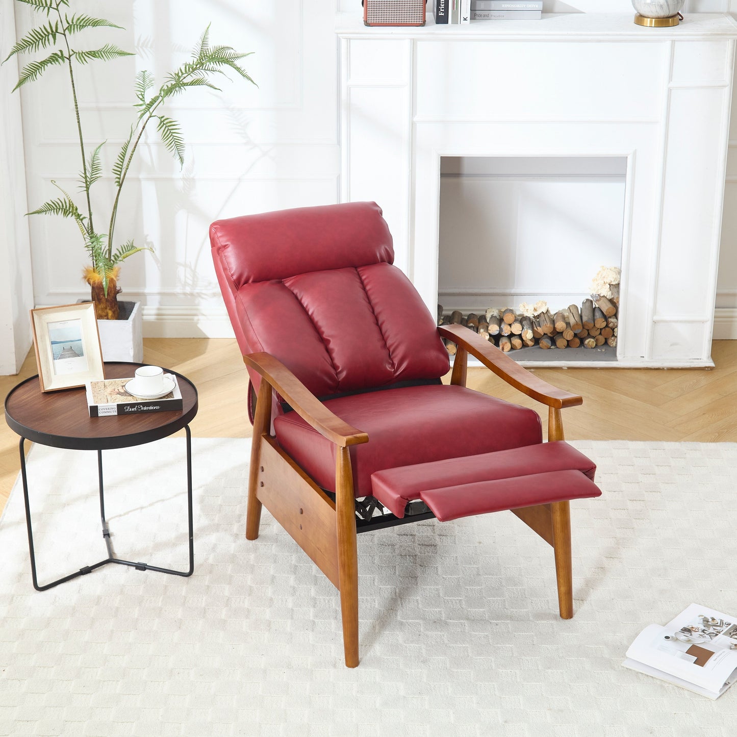 Chaise longue réglable rouge vin 26,38