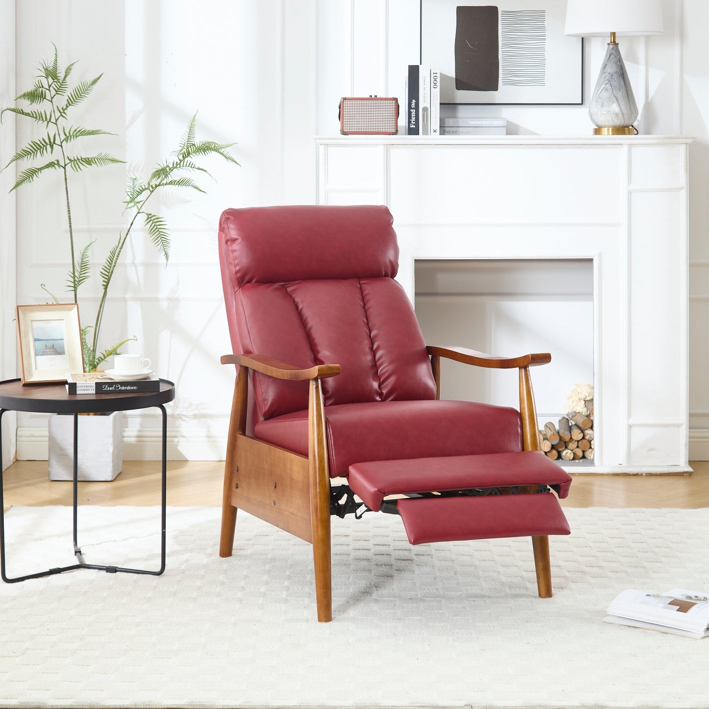 Chaise longue réglable rouge vin 26,38