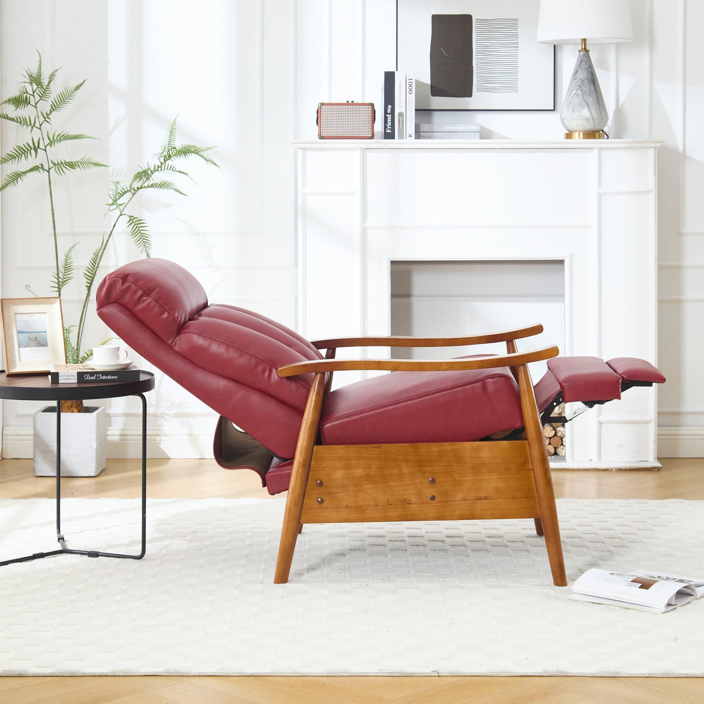 Chaise longue réglable rouge vin 26,38