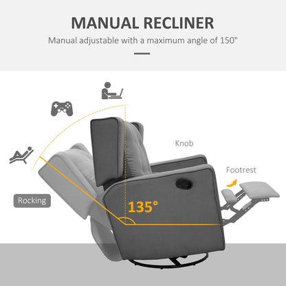 Fauteuil inclinable pivotant à oreilles Fauteuil de cinéma maison Fauteuil capitonné à boutons avec repose-pieds rétractable