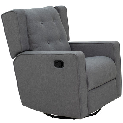 Fauteuil inclinable pivotant à oreilles Fauteuil de cinéma maison Fauteuil capitonné à boutons avec repose-pieds rétractable