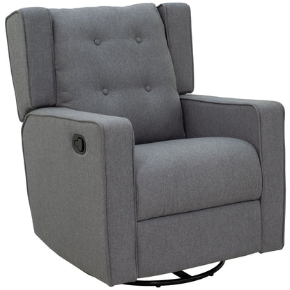 Fauteuil inclinable pivotant à oreilles Fauteuil de cinéma maison Fauteuil capitonné à boutons avec repose-pieds rétractable
