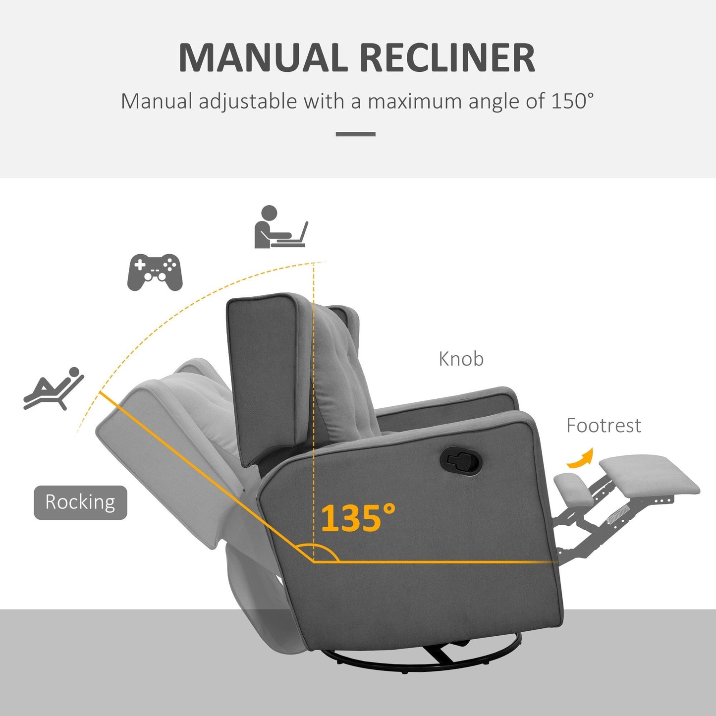 Fauteuil inclinable pivotant à oreilles