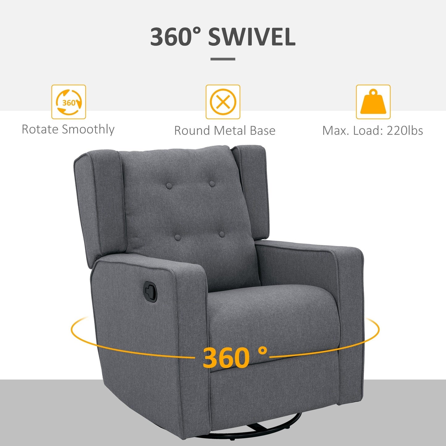 Fauteuil inclinable pivotant à oreilles