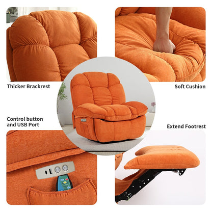 Fauteuil inclinable électrique XINMICS, fauteuil de massage inclinable avec chauffage, fauteuils pivotants à bascule modernes pour adultes avec port USB