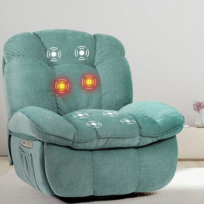 Fauteuil inclinable électrique XINMICS, fauteuil de massage inclinable avec chauffage, fauteuils pivotants à bascule modernes pour adultes avec port USB