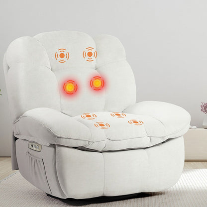 Fauteuil inclinable électrique XINMICS, fauteuil de massage inclinable avec chauffage, fauteuils pivotants à bascule modernes pour adultes avec port USB