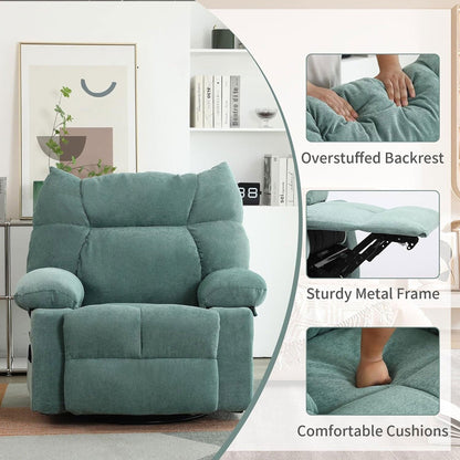 Fauteuil inclinable pivotant XINMICS, fauteuil inclinable électrique à bascule avec massage et chauffage