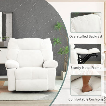 Fauteuil inclinable pivotant XINMICS, fauteuil inclinable électrique à bascule avec massage et chauffage