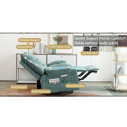 Fauteuil inclinable pivotant XINMICS, fauteuil inclinable électrique à bascule avec massage et chauffage