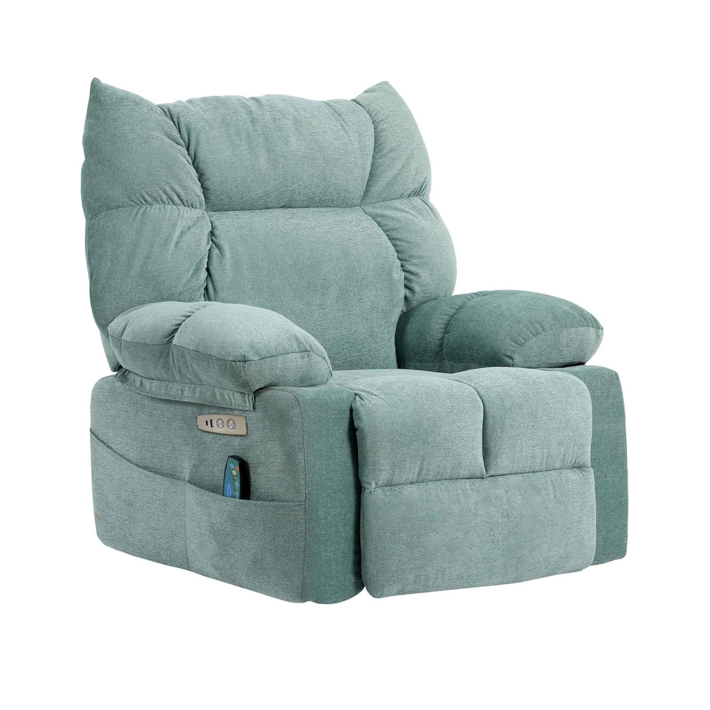 Fauteuil inclinable pivotant XINMICS, fauteuil inclinable électrique à bascule avec massage et chauffage