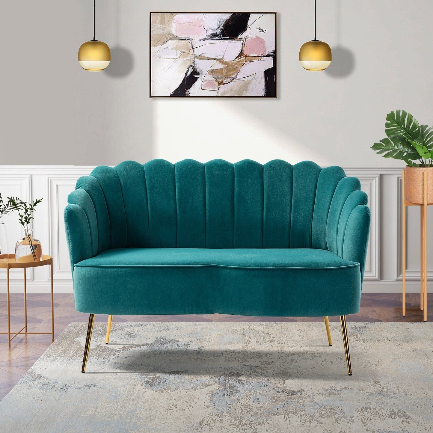 Causeuse Xabier 52'' avec dossier en forme de fleur