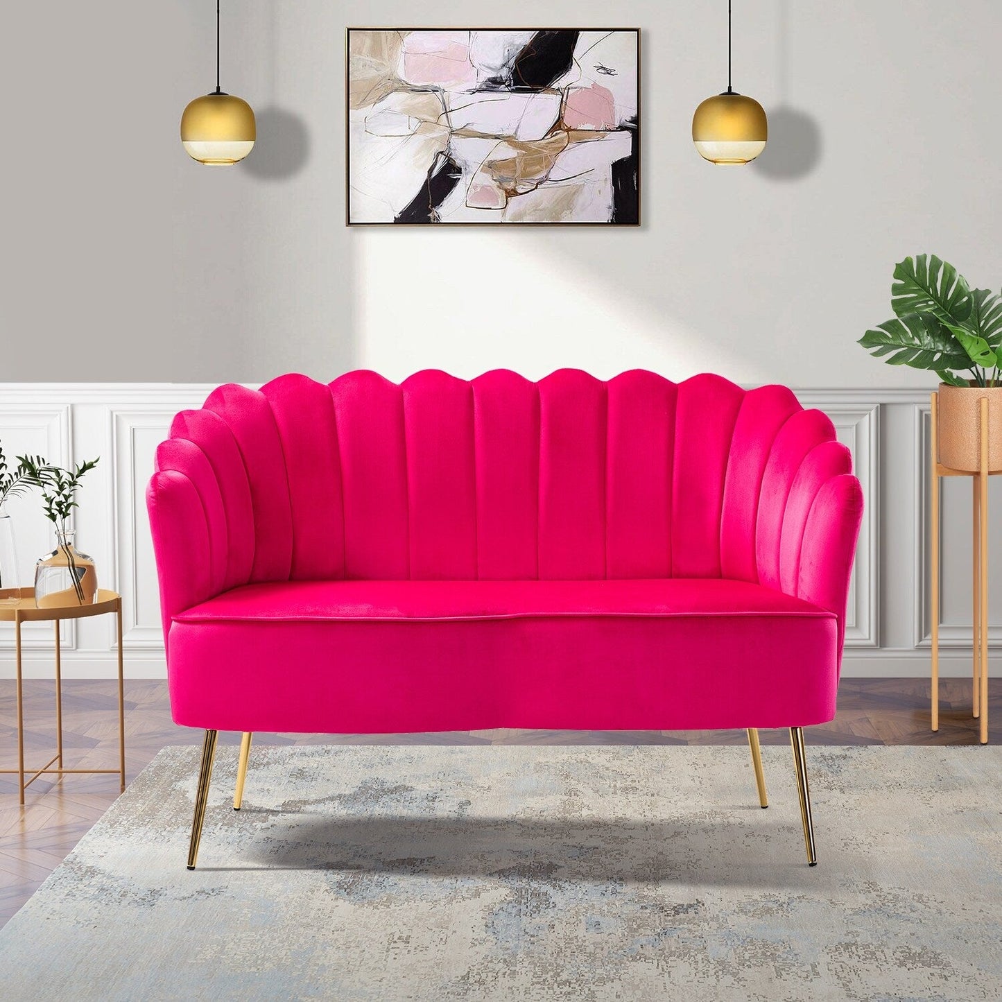 Causeuse Xabier 52'' avec dossier en forme de fleur