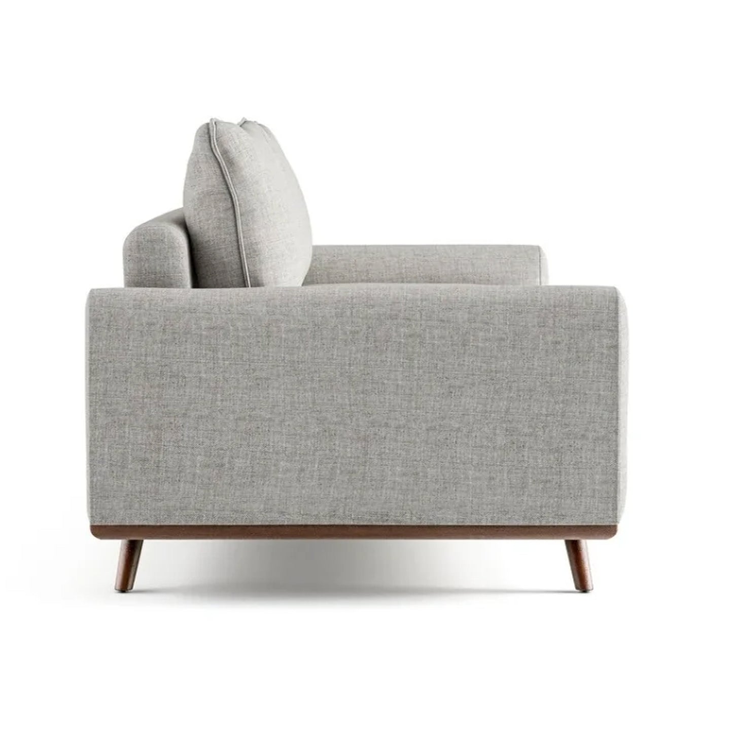 Canapé Yaana avec coussins en plumes, bois brun foncé, gris, 83 pouces