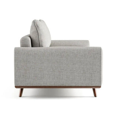 Canapé Yaana avec coussins en plumes, bois brun foncé, gris, 83 pouces