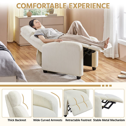 Fauteuil inclinable rembourré moderne et réglable Yaheetech avec ressorts ensachés pour salon