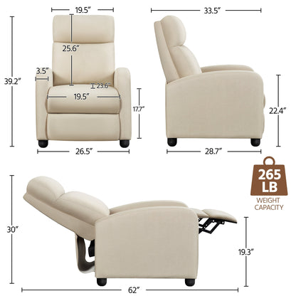 Fauteuil inclinable moderne en tissu Yaheetech