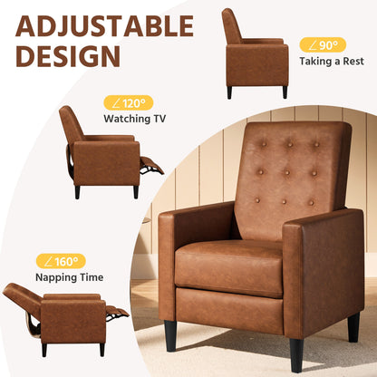 Yaheetech Canapé inclinable moderne en similicuir avec dossier réglable et repose-pieds capitonné