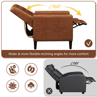 Yaheetech Canapé inclinable moderne en similicuir avec dossier réglable et repose-pieds capitonné