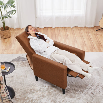 Yaheetech Canapé inclinable moderne en similicuir avec dossier réglable et repose-pieds capitonné