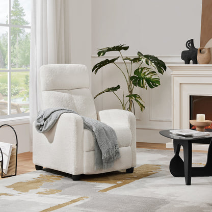 Canapé inclinable rembourré Yaheetech Boucle, fauteuil inclinable réglable, ivoire