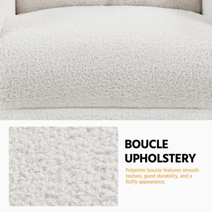 Canapé inclinable rembourré Yaheetech Boucle, fauteuil inclinable réglable, ivoire