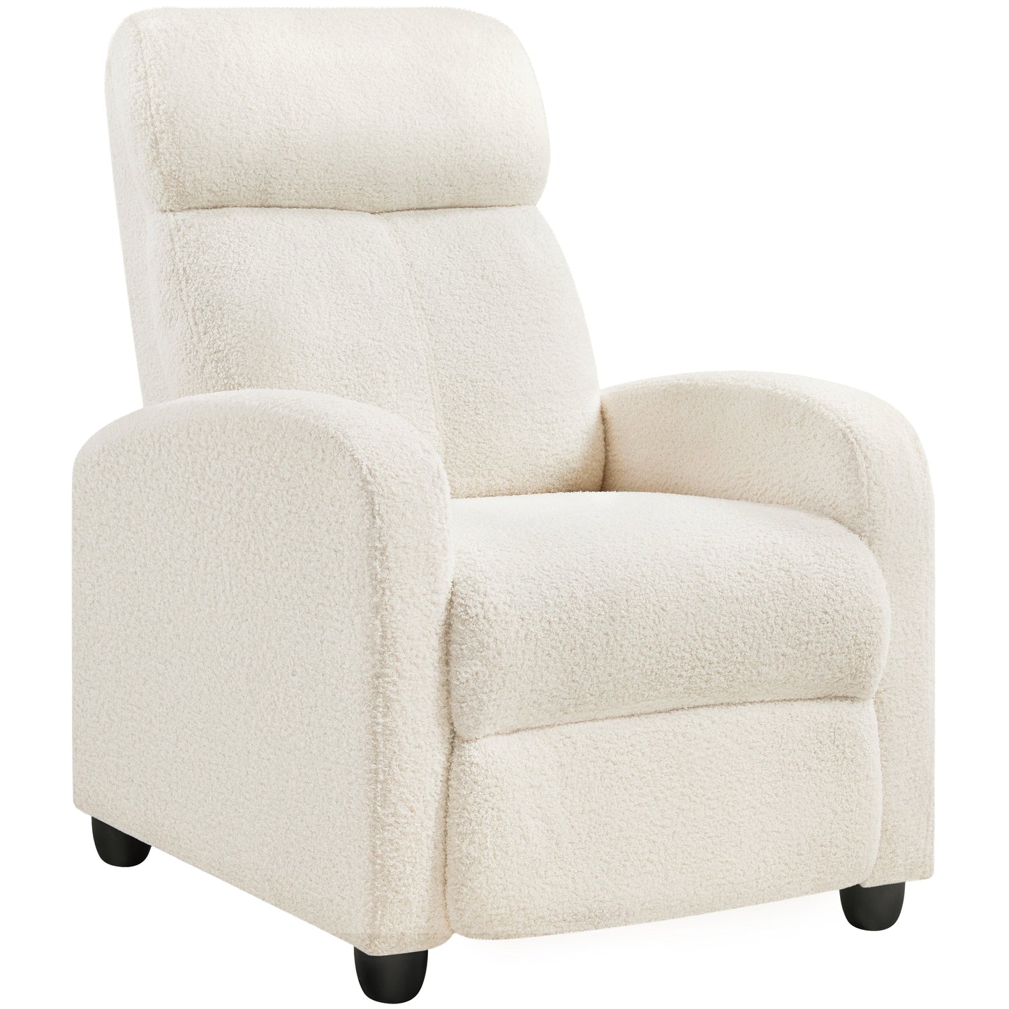 Canapé inclinable rembourré Yaheetech Boucle, fauteuil inclinable réglable, ivoire